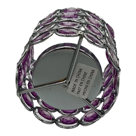 Avon Sparkle Birthstone Colored Votive Tea Light Holder Pink June NOS - Picture 3 of 7